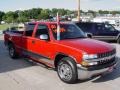 2001 Victory Red Chevrolet Silverado 1500 LS Extended Cab  photo #2