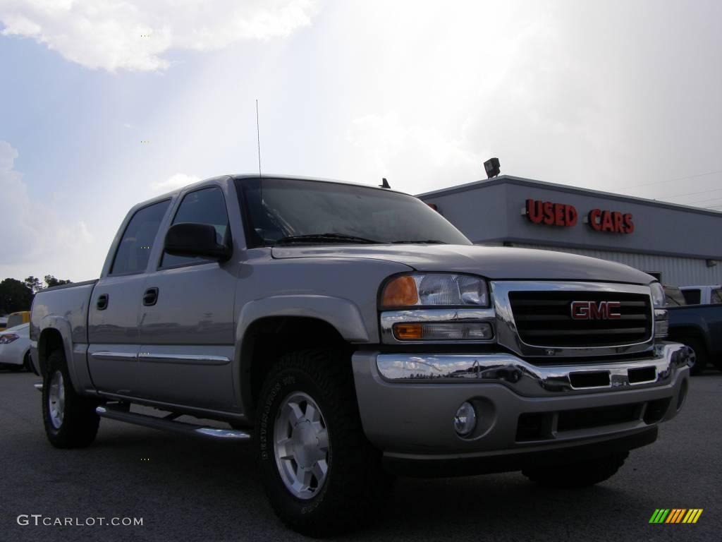2006 Sierra 1500 SLT Crew Cab 4x4 - Silver Birch Metallic / Pewter photo #1