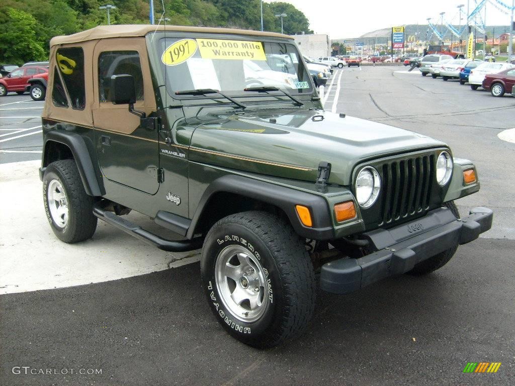 1997 Wrangler SE 4x4 - Moss Green Pearl / Tan photo #7