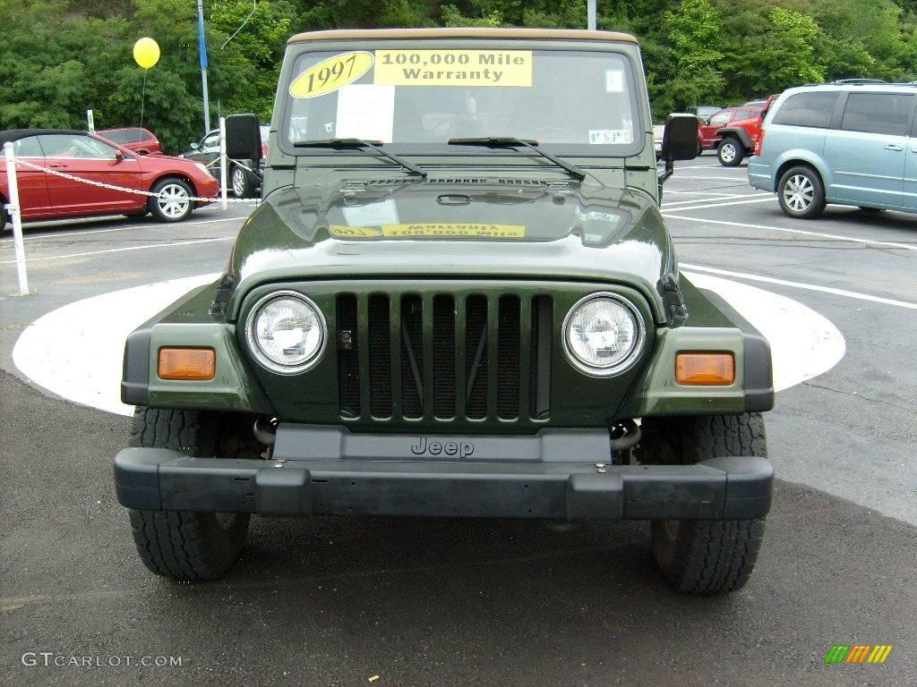 1997 Wrangler SE 4x4 - Moss Green Pearl / Tan photo #8