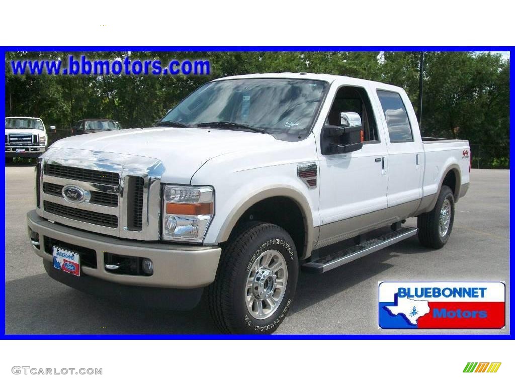 2009 F250 Super Duty King Ranch Crew Cab 4x4 - Oxford White / Chaparral Leather photo #1