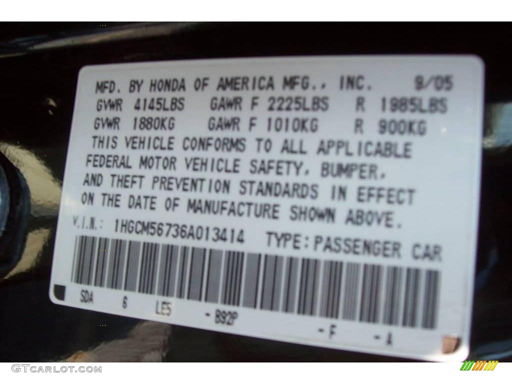 2006 Accord EX Sedan - Nighthawk Black Pearl / Ivory photo #24