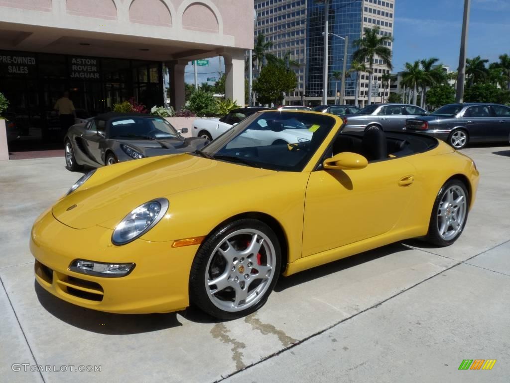 2008 911 Carrera S Cabriolet - Speed Yellow / Black photo #1