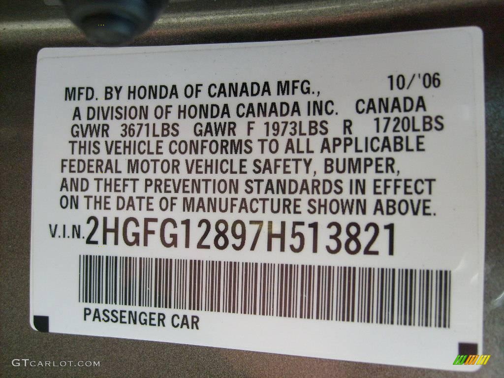 2007 Civic EX Coupe - Galaxy Gray Metallic / Gray photo #18