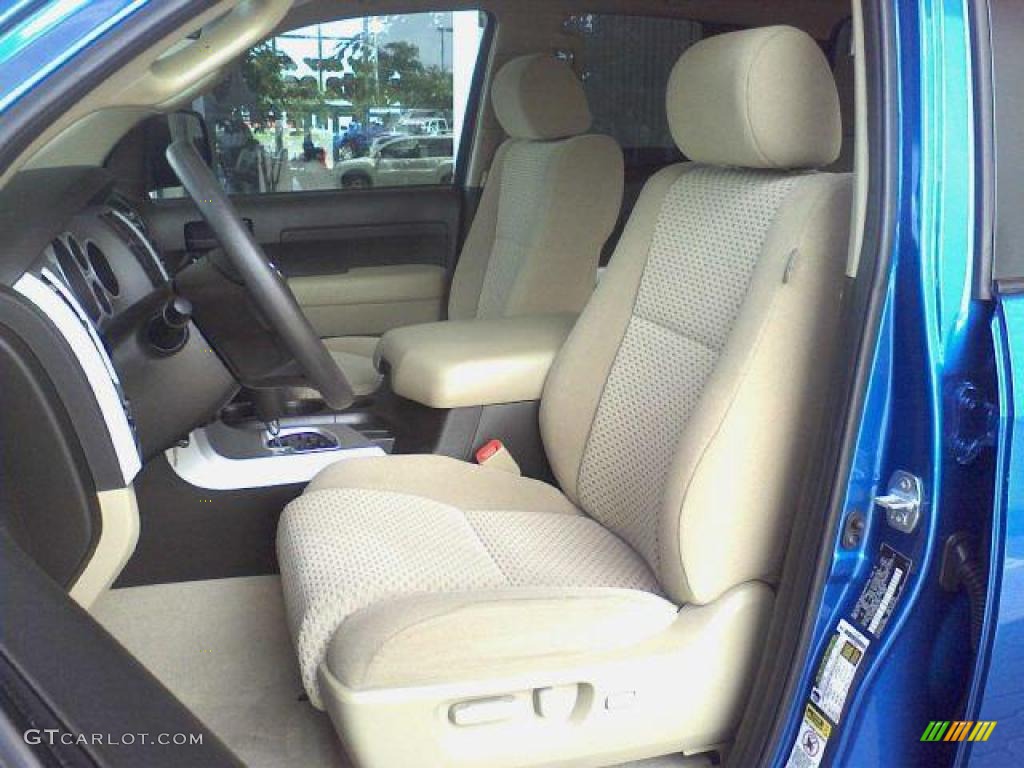 2008 Tundra SR5 Double Cab - Blue Streak Metallic / Beige photo #14