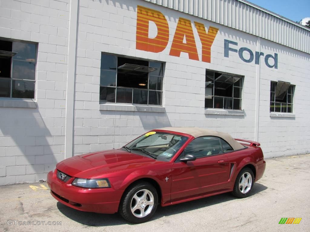 2003 Mustang V6 Convertible - Redfire Metallic / Medium Parchment photo #1