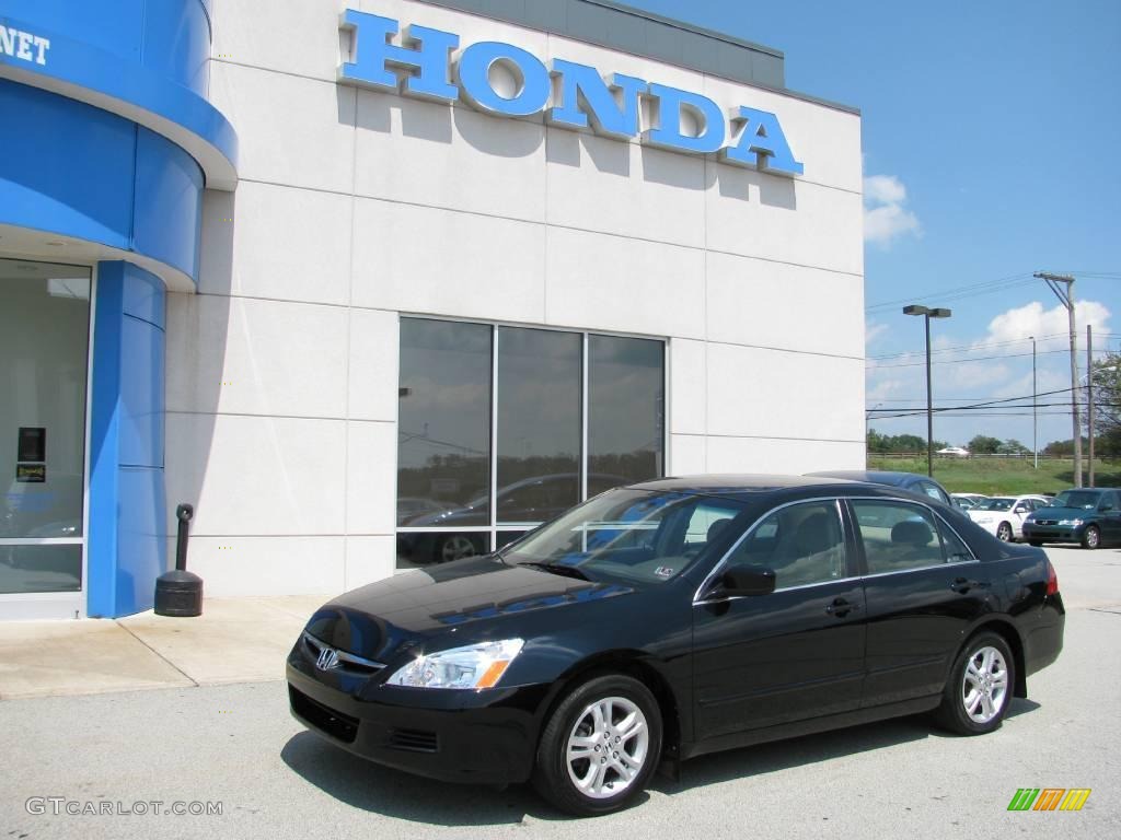 2007 Accord SE Sedan - Nighthawk Black Pearl / Ivory photo #1