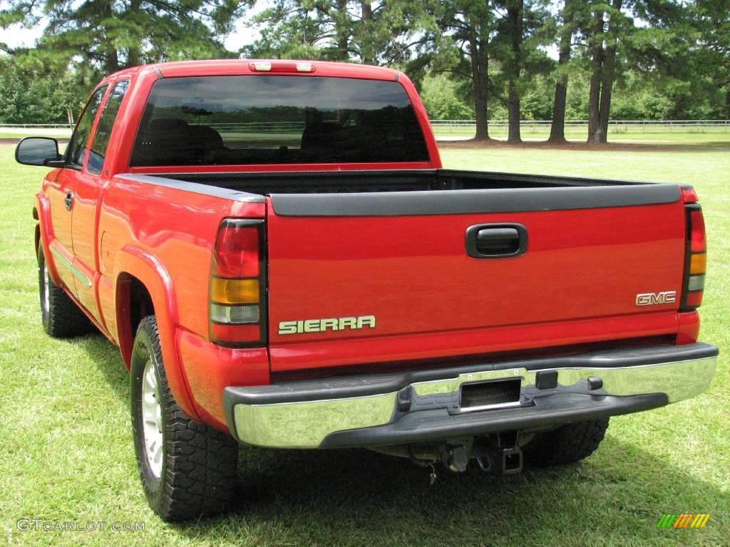 2005 Sierra 1500 SLE Extended Cab 4x4 - Fire Red / Pewter photo #6