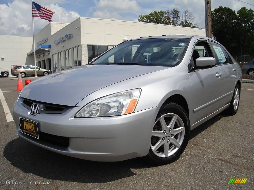 2003 Accord EX V6 Sedan - Satin Silver Metallic / Black photo #1