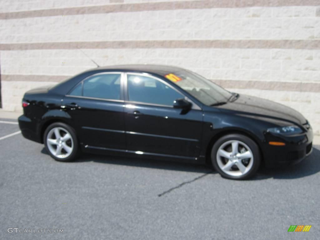 2007 MAZDA6 s Sport Sedan - Onyx Black / Black photo #1