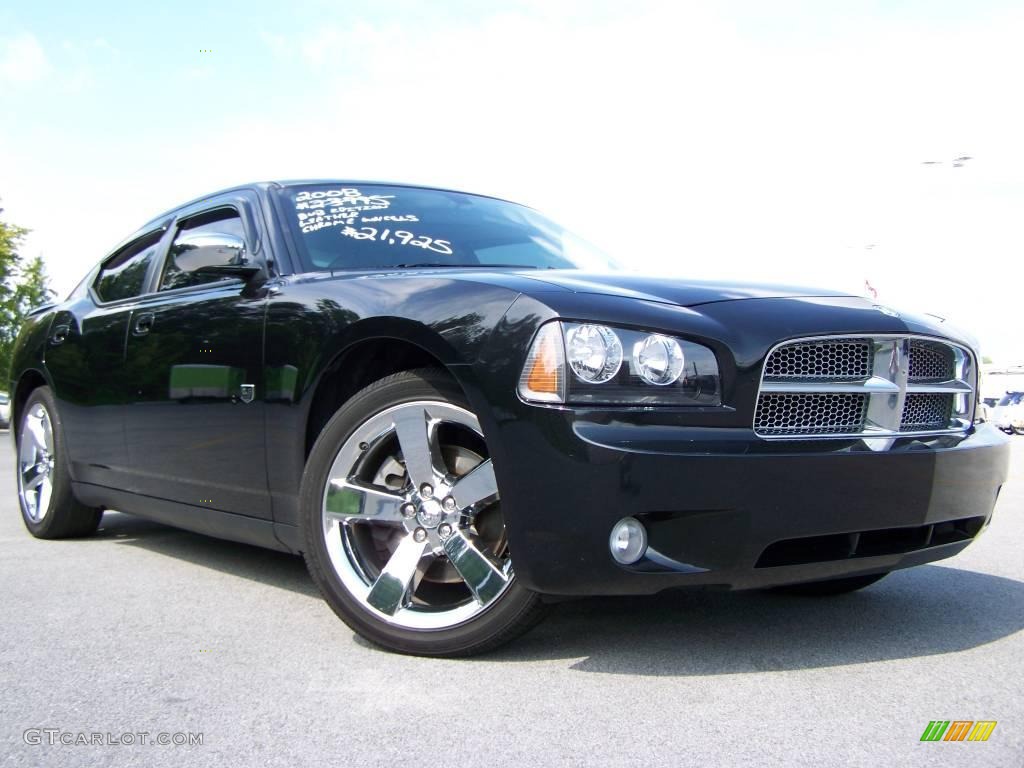 2008 Charger SXT - Brilliant Black Crystal Pearl / Dark Slate Gray photo #1