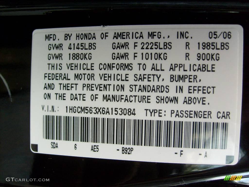 2006 Accord SE Sedan - Nighthawk Black Pearl / Ivory photo #13
