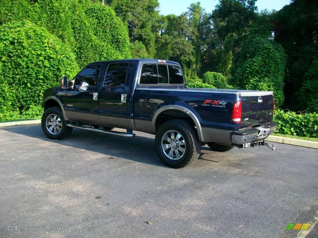 2006 F250 Super Duty Lariat Crew Cab 4x4 - True Blue Metallic / Tan photo #5