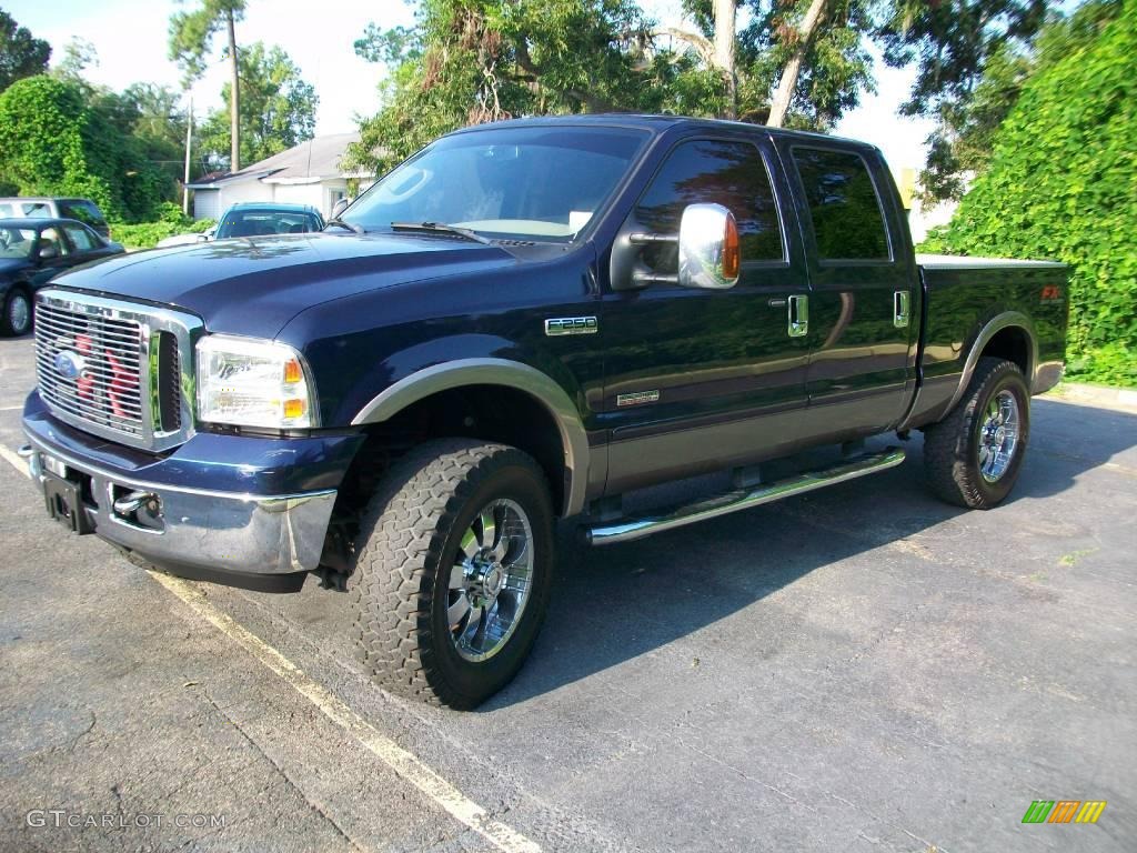 2006 F250 Super Duty Lariat Crew Cab 4x4 - True Blue Metallic / Tan photo #7