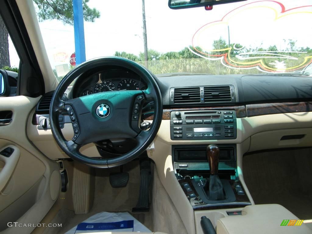 2002 3 Series 325i Sedan - Jet Black / Beige photo #18