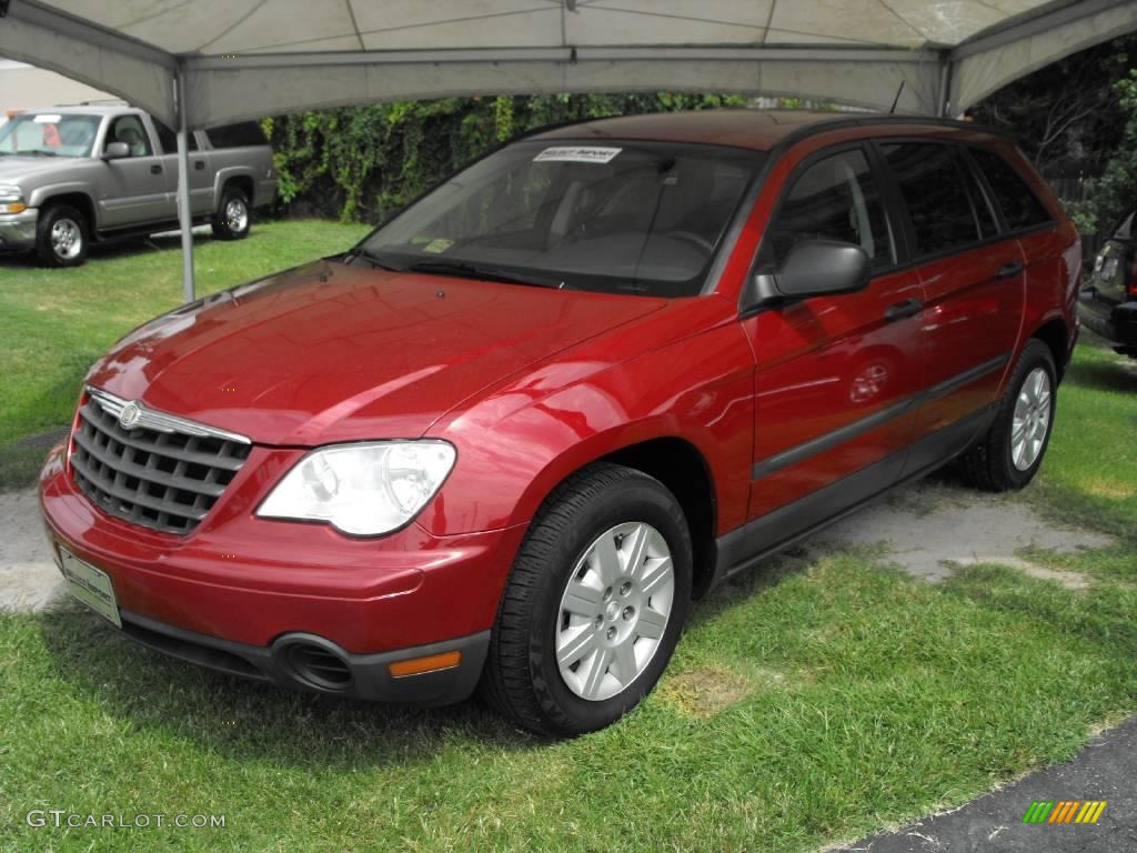 2007 Pacifica  - Inferno Red Crystal Pearl / Pastel Slate Gray photo #1