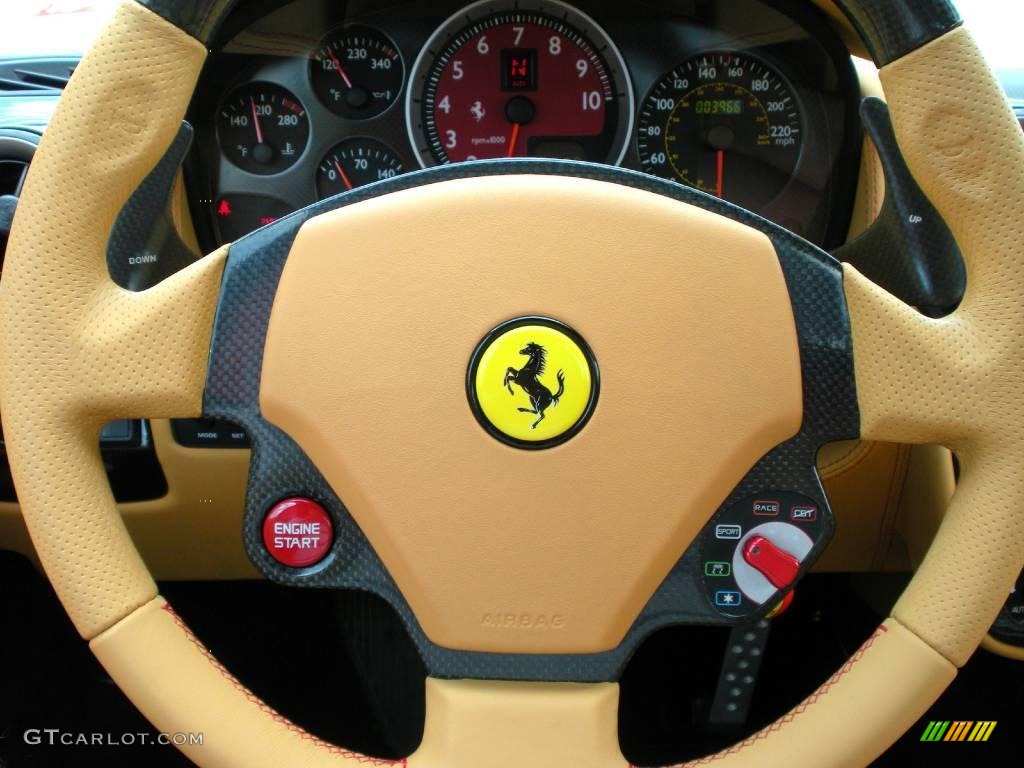 2007 Ferrari F430 Spider F1 Beige Steering Wheel Photo #15981900