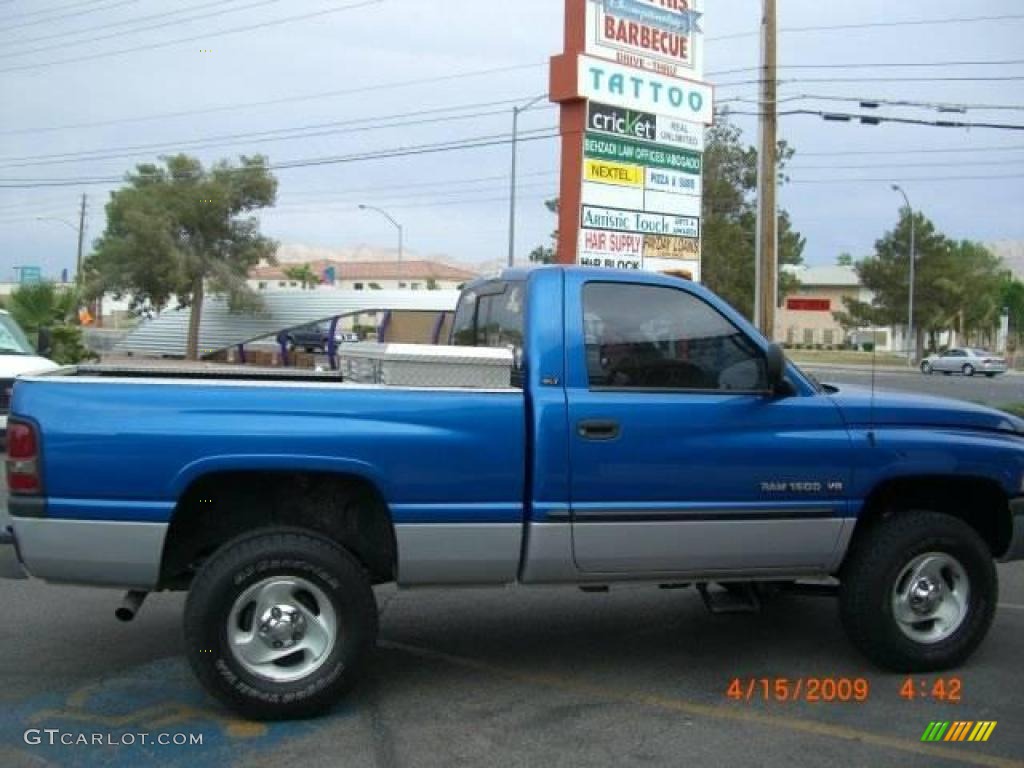 2000 Ram 1500 SLT Regular Cab 4x4 - Intense Blue Pearlcoat / Mist Gray photo #10