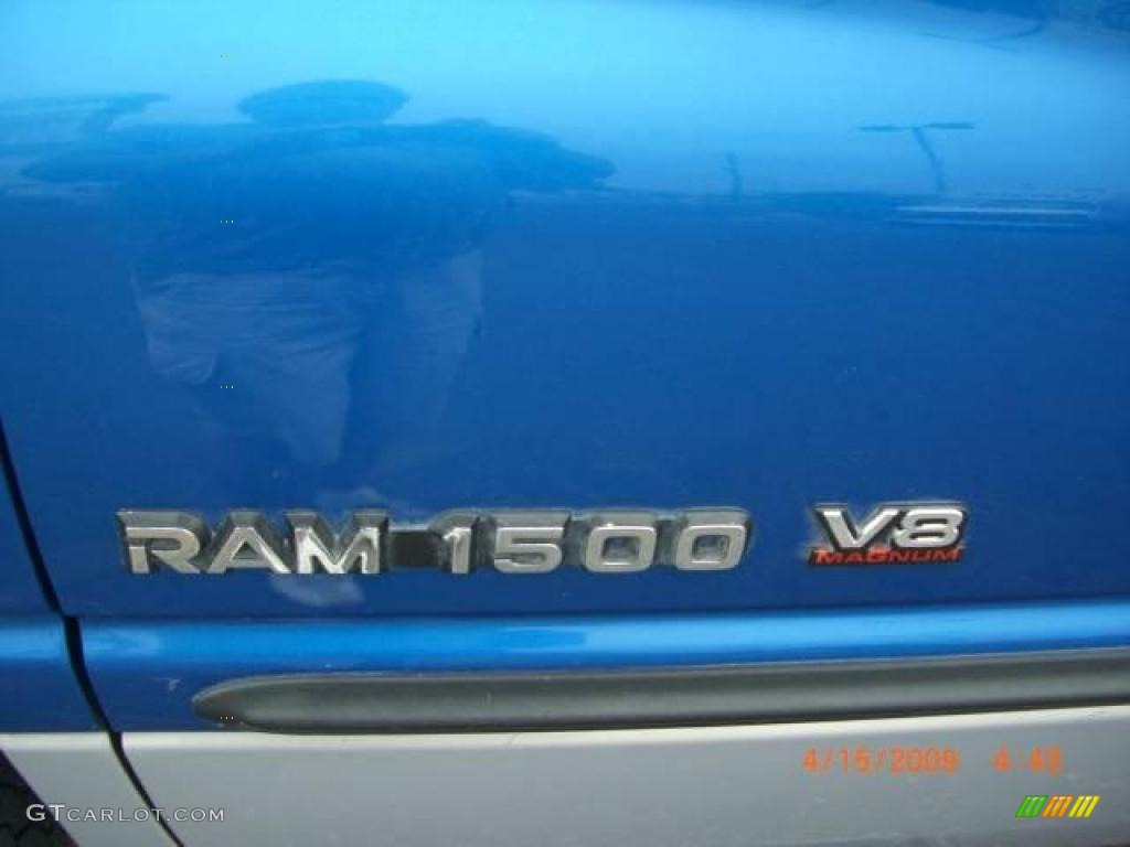 2000 Ram 1500 SLT Regular Cab 4x4 - Intense Blue Pearlcoat / Mist Gray photo #17