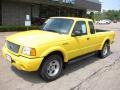 2001 Chrome Yellow Ford Ranger Edge SuperCab 4x4  photo #2