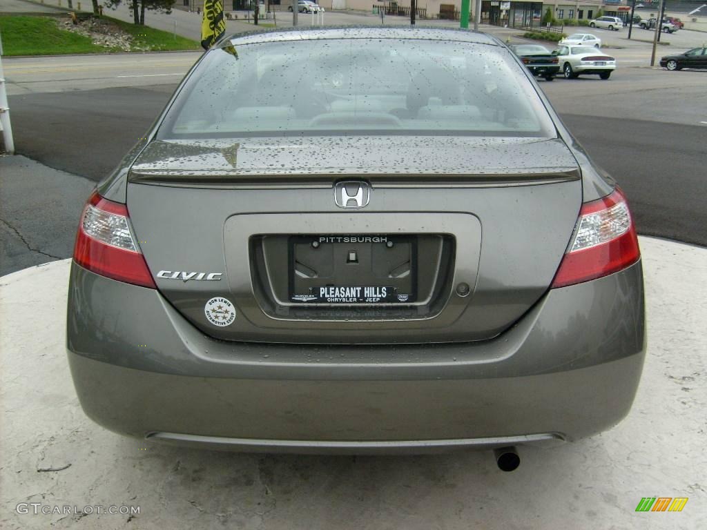 2007 Civic LX Coupe - Galaxy Gray Metallic / Gray photo #4