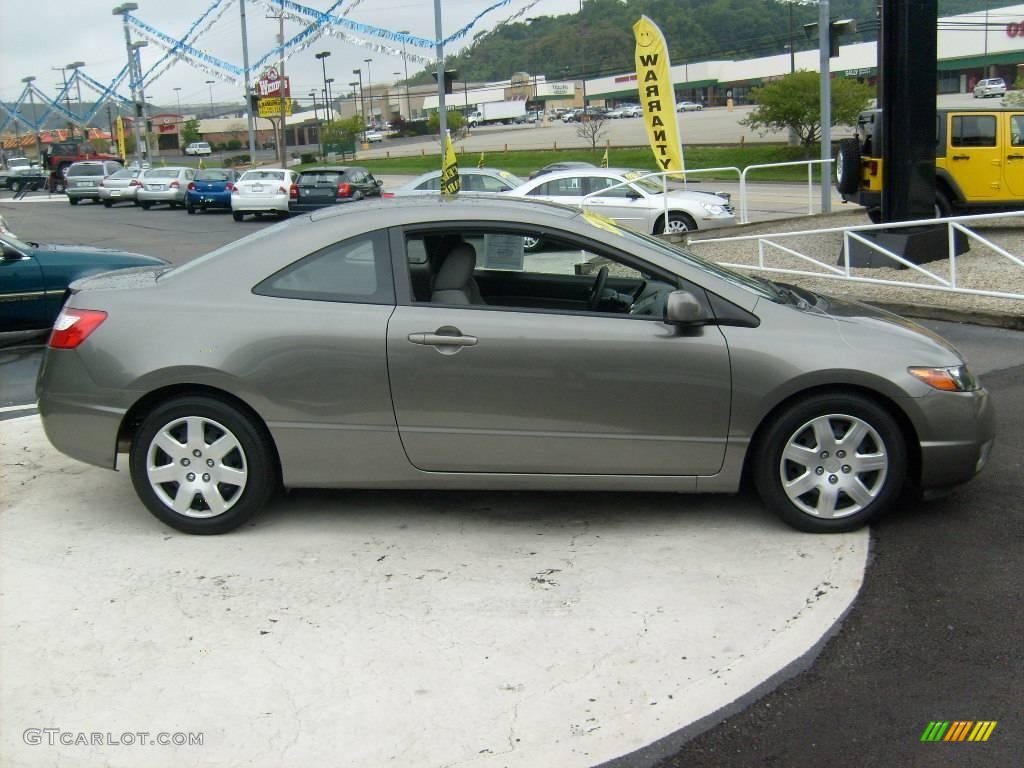 2007 Civic LX Coupe - Galaxy Gray Metallic / Gray photo #6