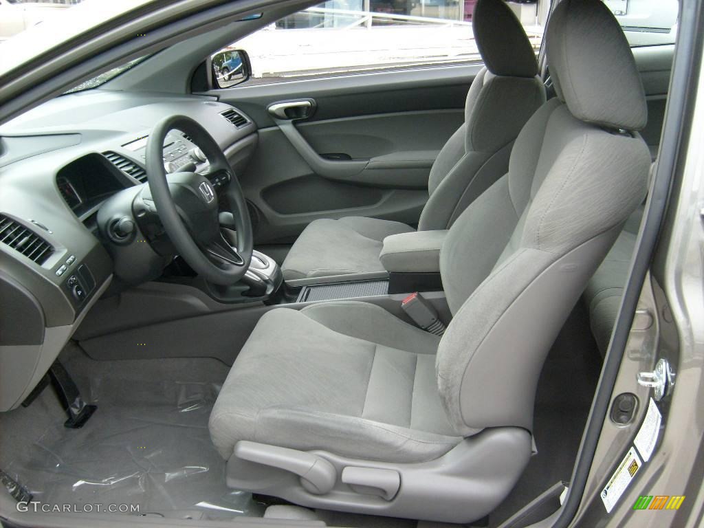 2007 Civic LX Coupe - Galaxy Gray Metallic / Gray photo #11