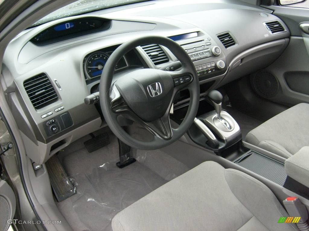 2007 Civic LX Coupe - Galaxy Gray Metallic / Gray photo #12