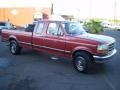 1992 Currant Red Ford F250 XLT Extended Cab  photo #11
