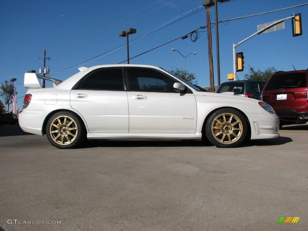 2007 Impreza WRX STi - Satin White Pearl / Blue Alcantara photo #8