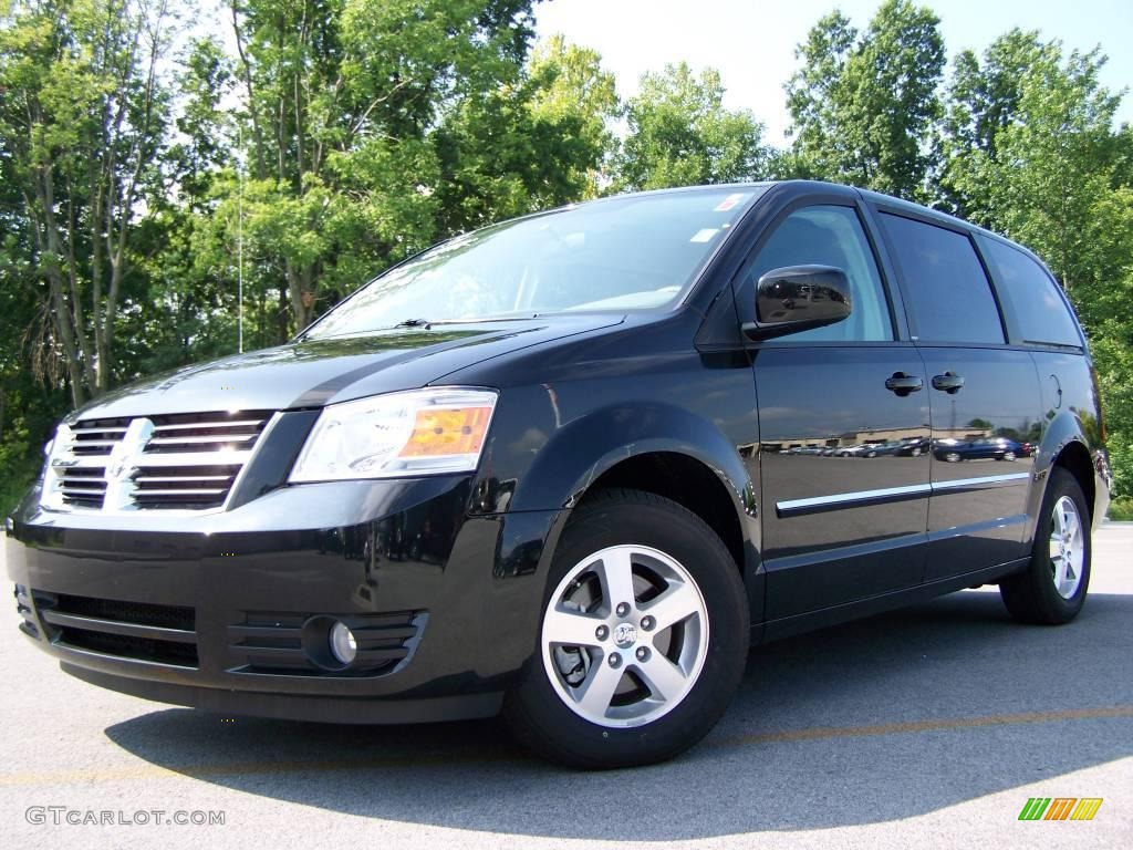 2008 Grand Caravan SXT - Brilliant Black Crystal Pearl / Medium Slate Gray/Light Shale photo #4