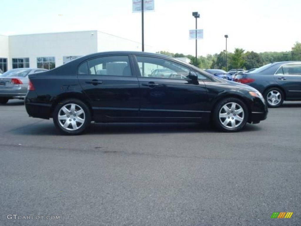 2007 Civic LX Sedan - Nighthawk Black Pearl / Gray photo #6