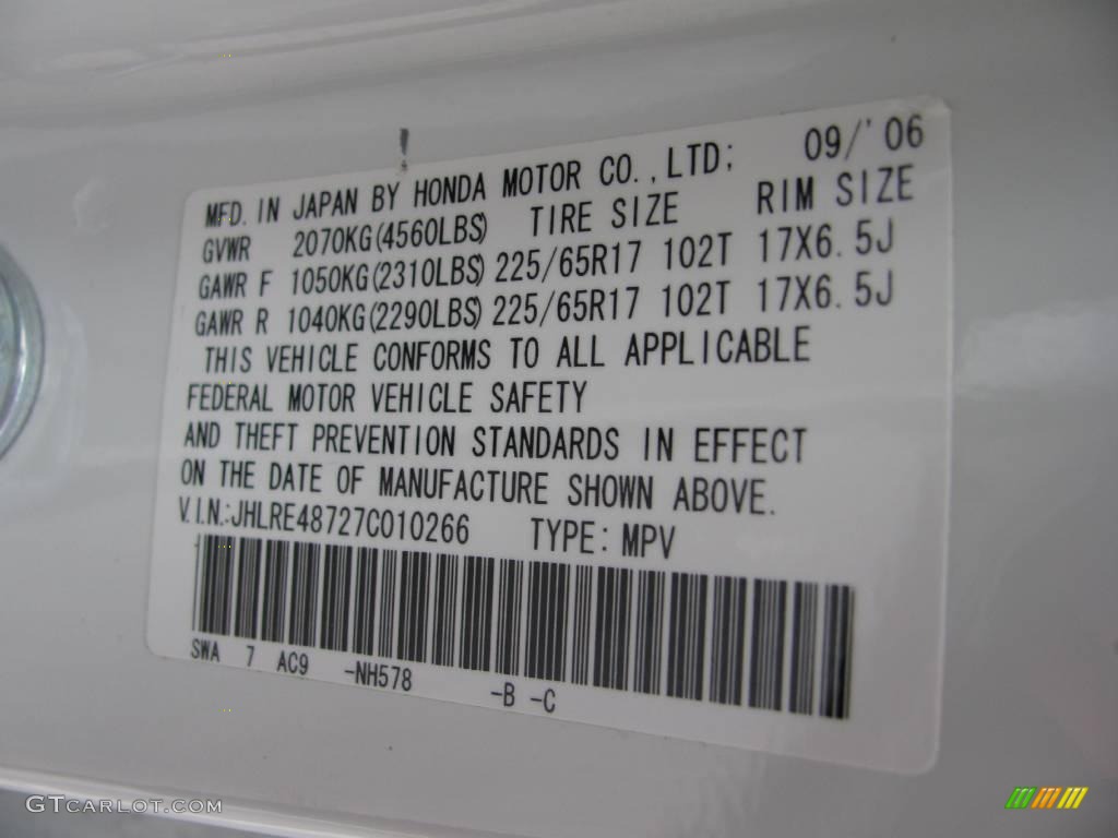 2007 CR-V EX-L 4WD - Taffeta White / Gray photo #19