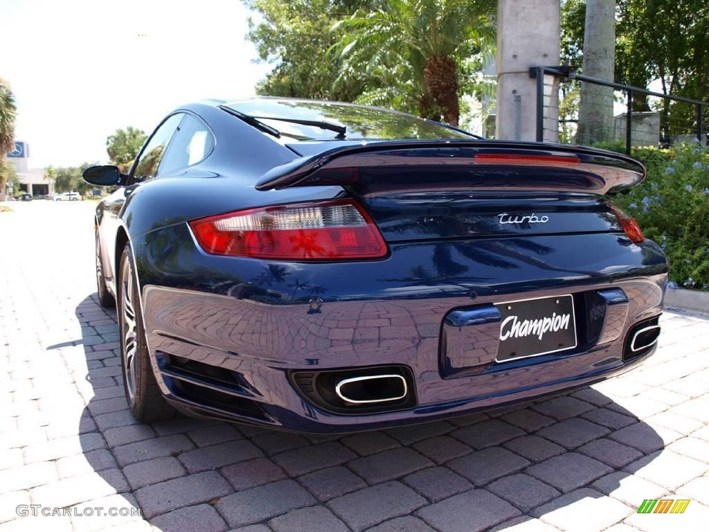 2007 911 Turbo Coupe - Lapis Blue Metallic / Natural Leather Brown photo #7
