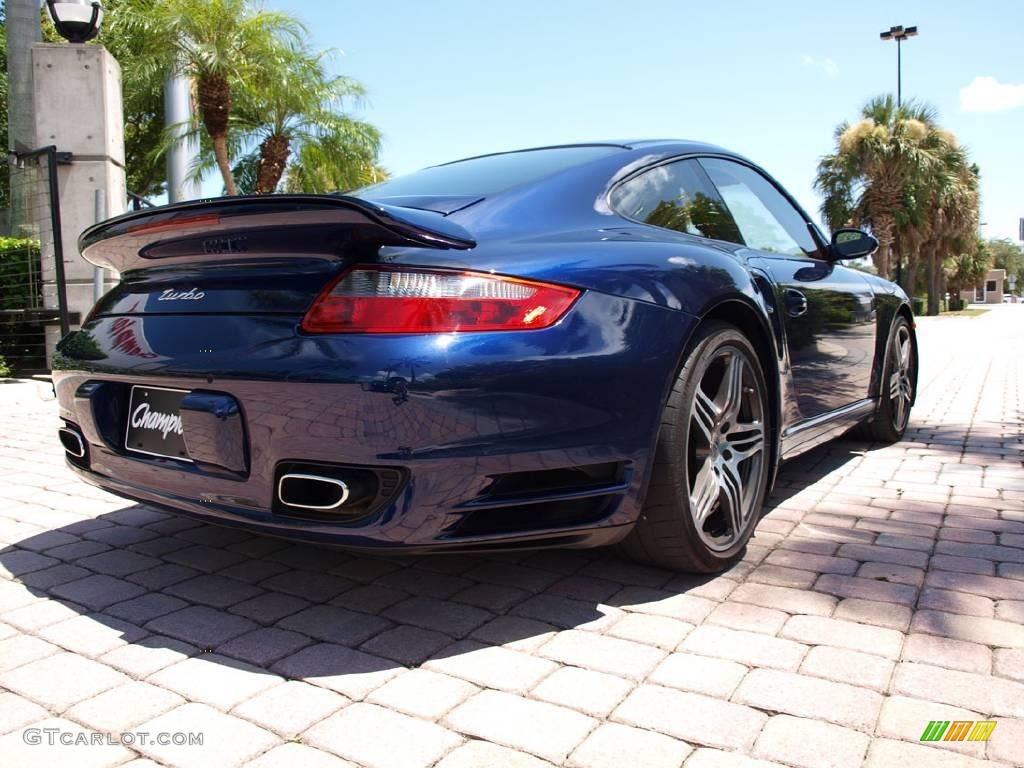 2007 911 Turbo Coupe - Lapis Blue Metallic / Natural Leather Brown photo #8