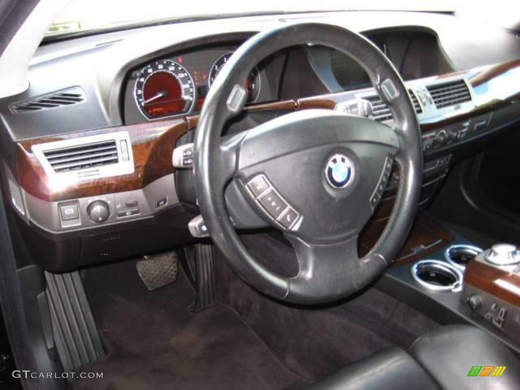 2005 7 Series 745Li Sedan - Jet Black / Black/Black photo #13