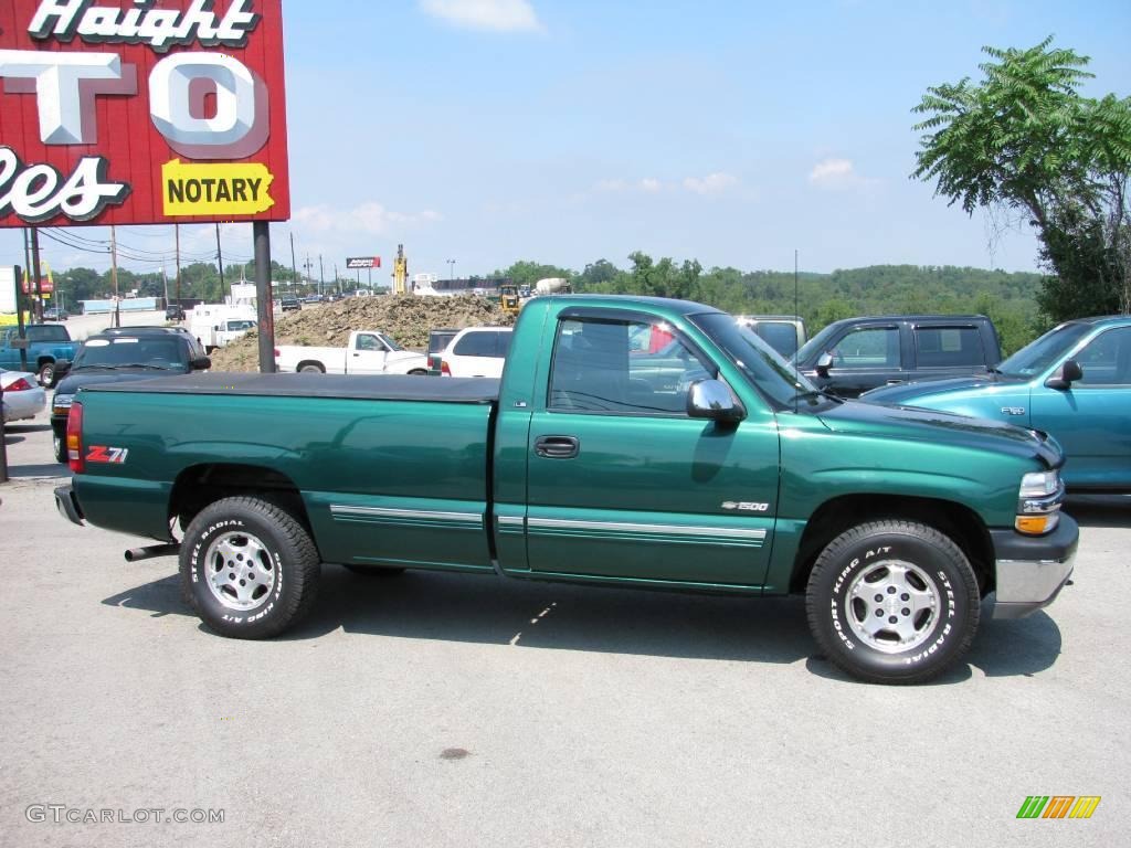 2000 Silverado 1500 LS Regular Cab 4x4 - Meadow Green Metallic / Medium Gray photo #2