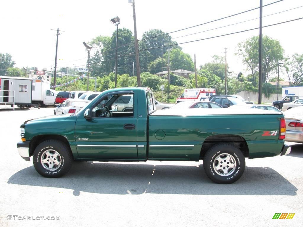 2000 Silverado 1500 LS Regular Cab 4x4 - Meadow Green Metallic / Medium Gray photo #8