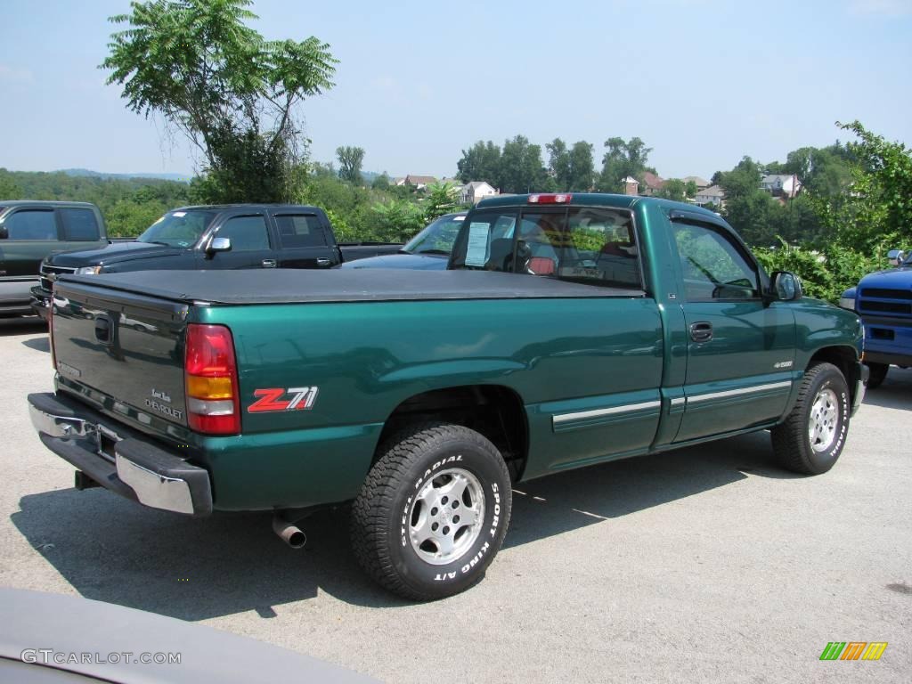2000 Silverado 1500 LS Regular Cab 4x4 - Meadow Green Metallic / Medium Gray photo #11