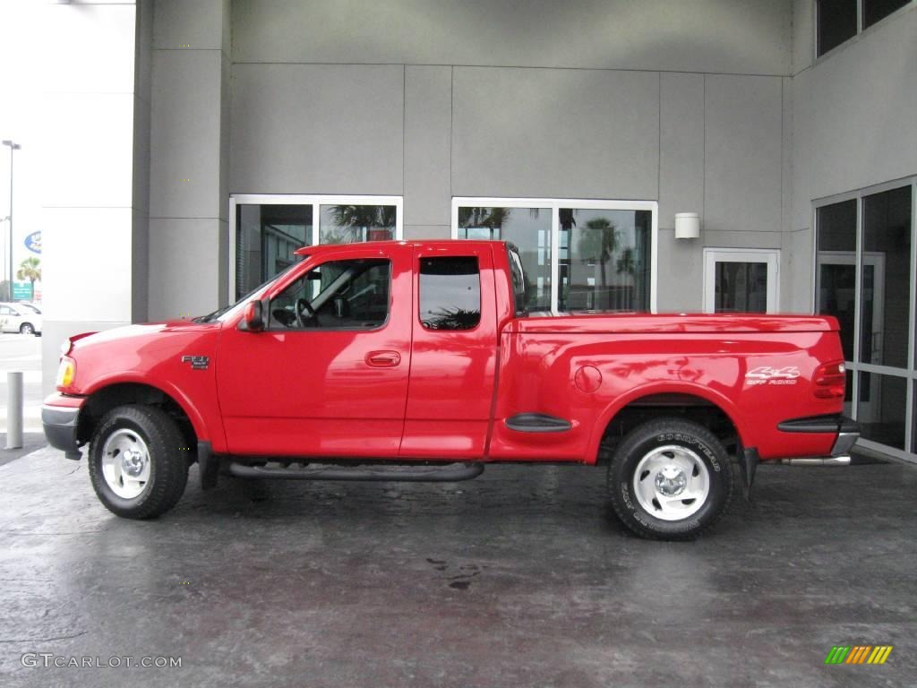 Bright Red 2000 Ford F150 XLT Extended Cab 4x4 Exterior Photo #16047771