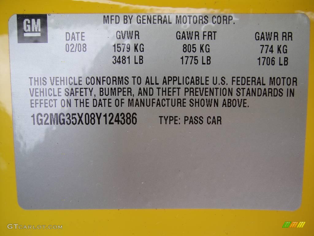 2008 Solstice GXP Roadster - Mean Yellow / Ebony photo #17