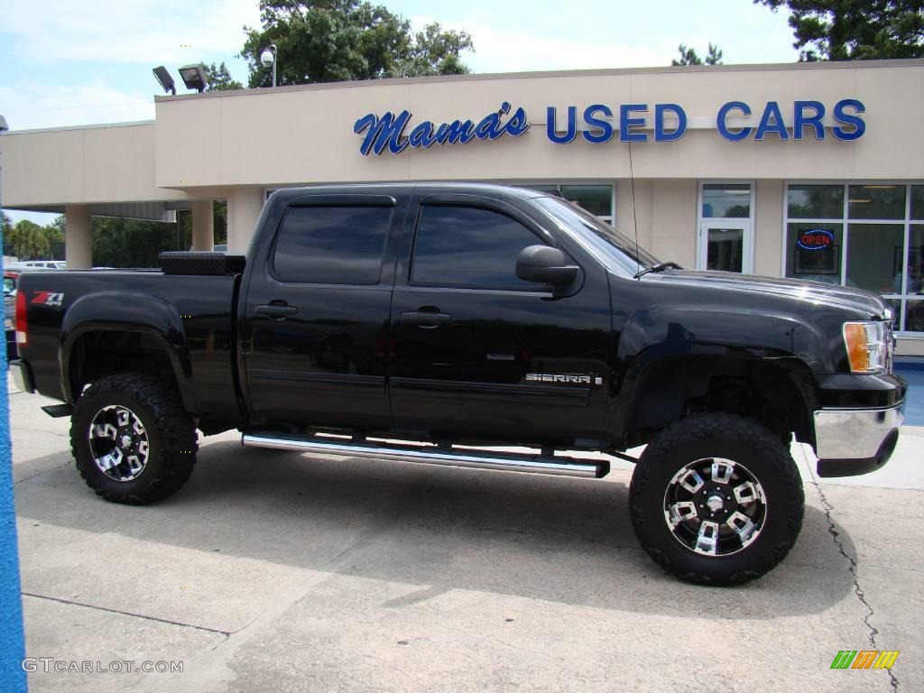 2007 Sierra 1500 SLE Crew Cab 4x4 - Onyx Black / Ebony Black/Light Cashmere photo #1