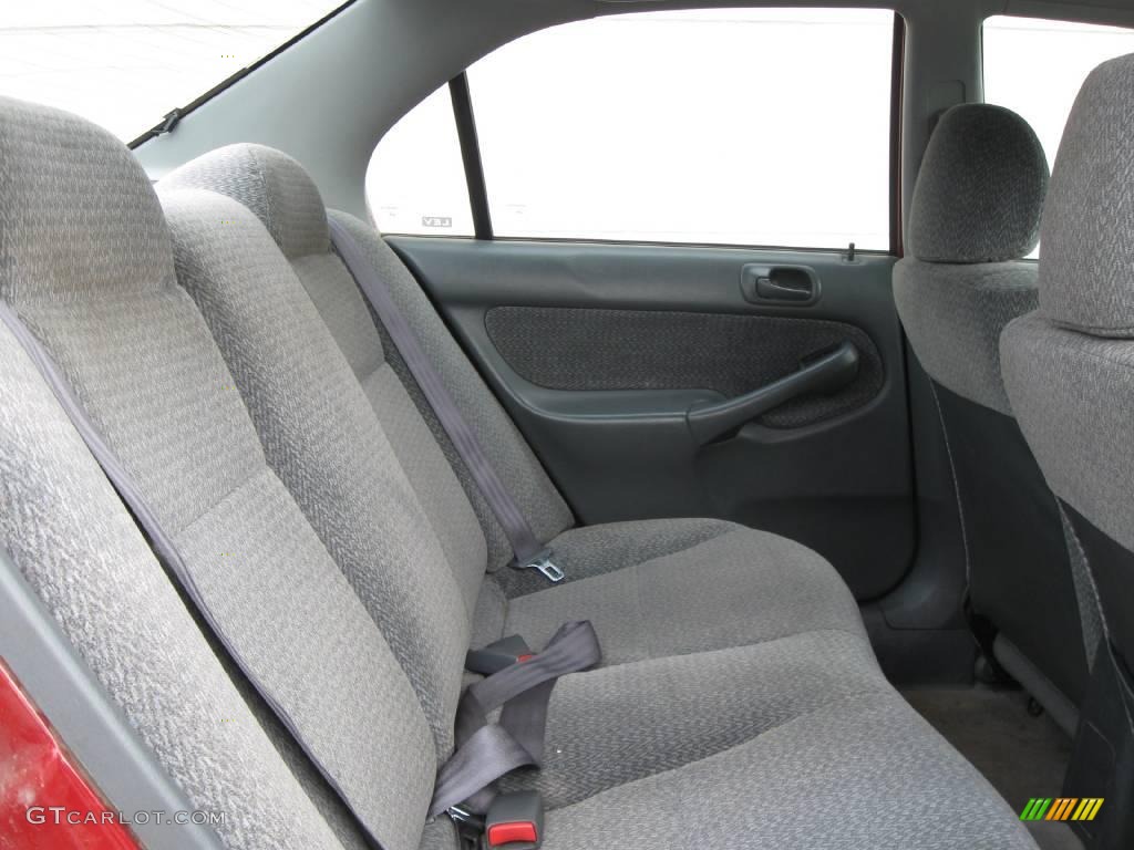1999 Civic LX Sedan - Inza Red Pearl / Gray photo #4