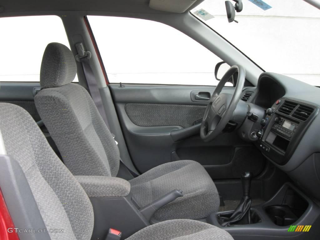 1999 Civic LX Sedan - Inza Red Pearl / Gray photo #5