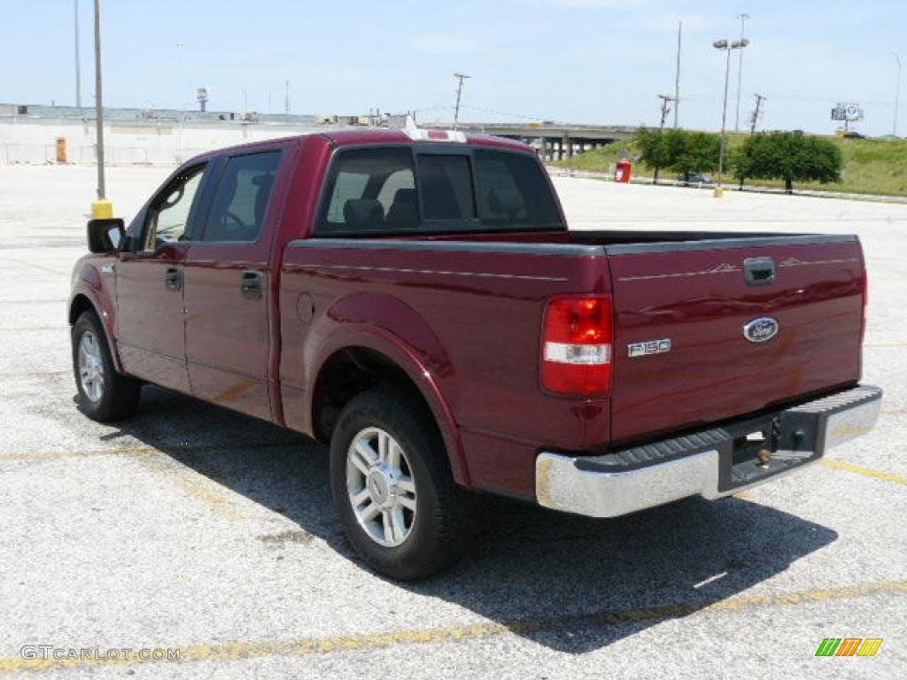 2004 F150 Lariat SuperCrew - Dark Toreador Red Metallic / Tan photo #7