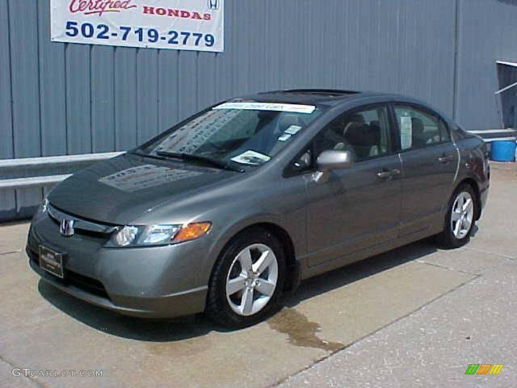 2007 Civic EX Sedan - Galaxy Gray Metallic / Gray photo #2