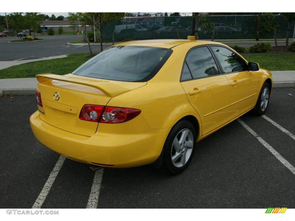 2003 MAZDA6 s Sedan - Speed Yellow / Gray photo #4