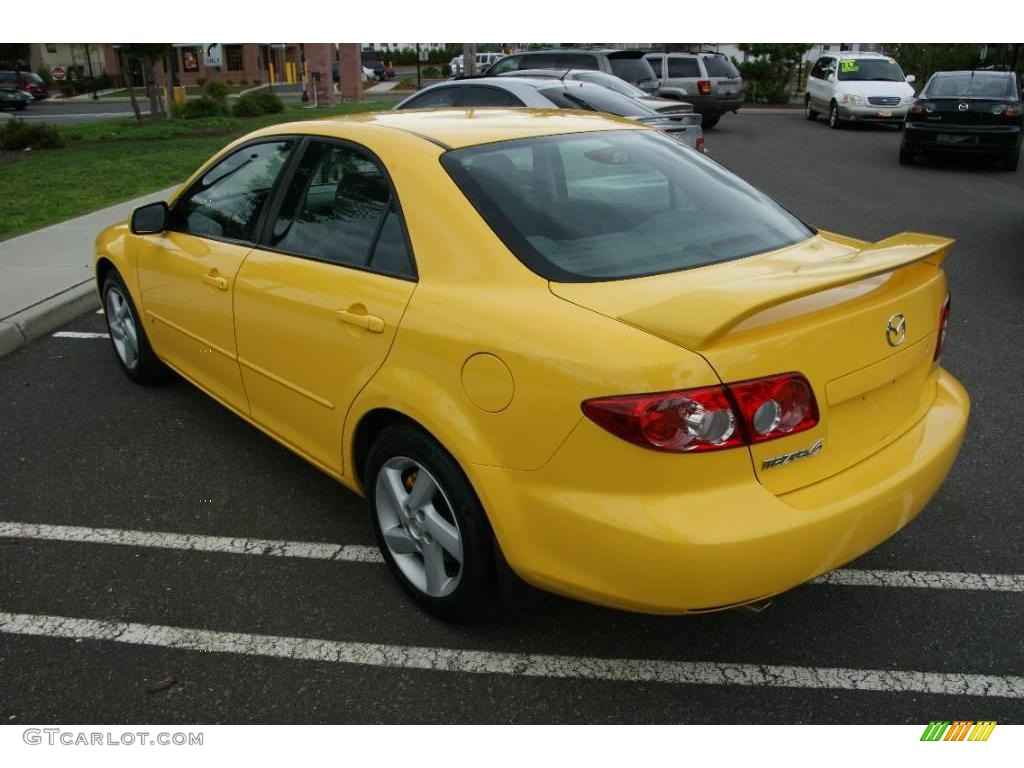 2003 MAZDA6 s Sedan - Speed Yellow / Gray photo #6