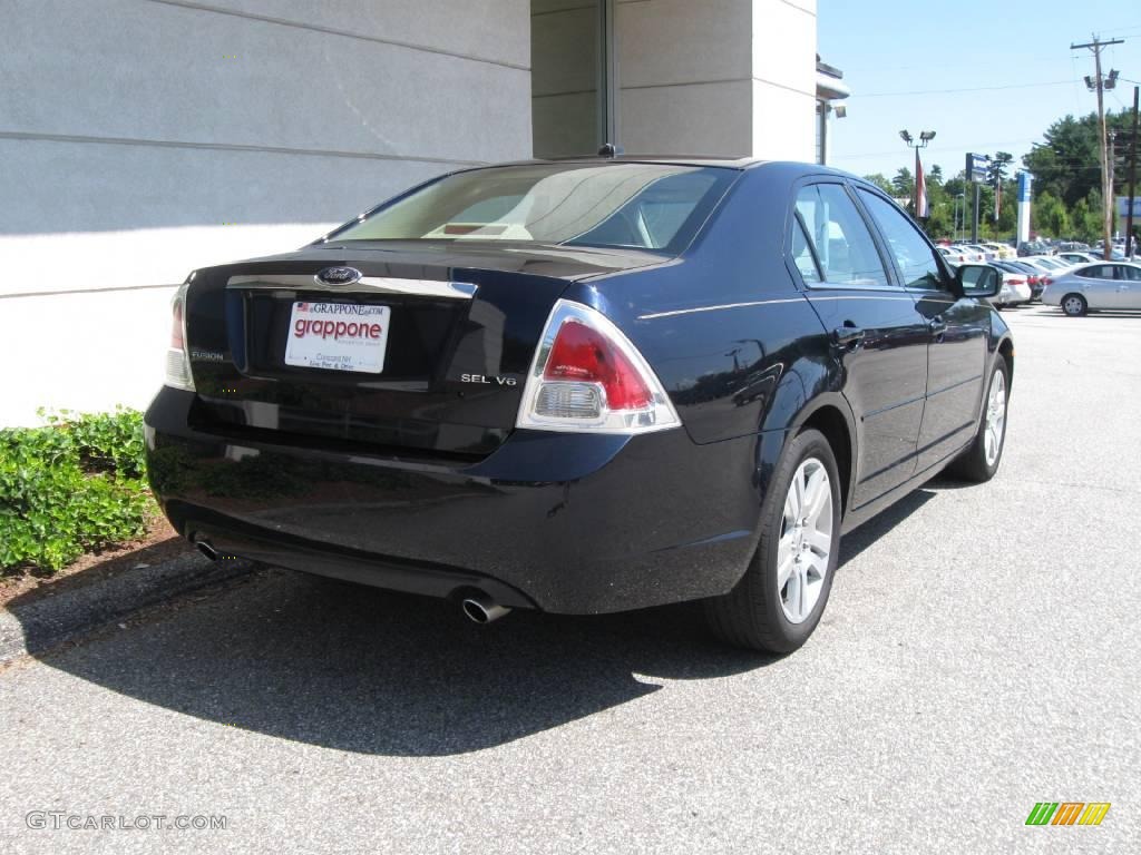 2008 Fusion SEL V6 - Dark Blue Ink Metallic / Camel photo #3