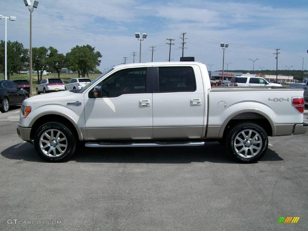 2009 F150 King Ranch SuperCrew 4x4 - White Sand Tri Coat Metallic / Chaparral Leather/Camel photo #4